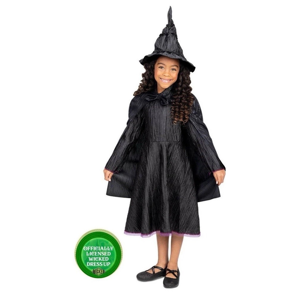 WICKED Movie Girls Deluxe ELPHABA Costume Dress Up Set 4-6 Black NEW